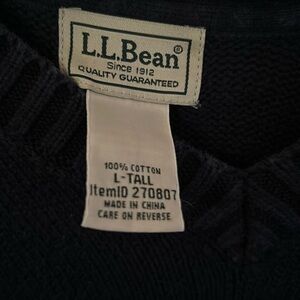 LT LL Bean V Neck Cotton sweater